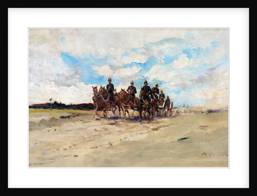 Royal Artillery, a field gun team on the march, 1897 by Edward Matthew Hale