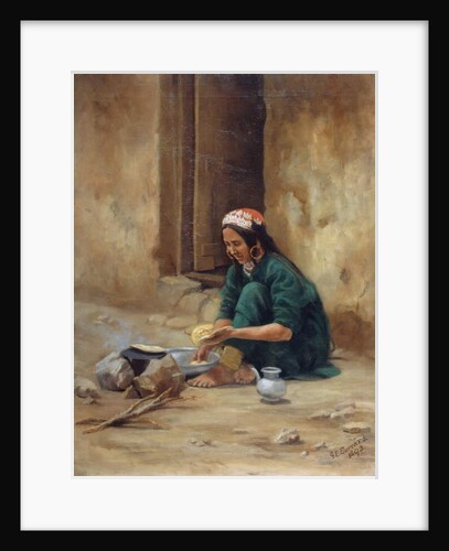 A Hill woman from Ladakh, cooking her food, 1893 by Gertrude Ellen Burrard