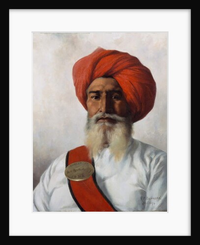 Ganda Singh, a Sikh chaprassee of Col Wilmer's topographical No.14 survey party, 1894 by Gertrude Ellen Burrard