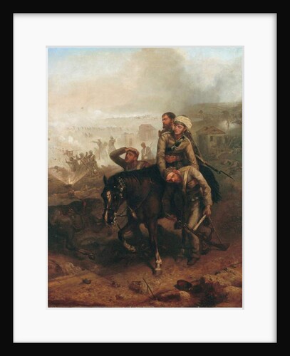 Lieutenant William George Cubitt earning the Victoria Cross at Lucknow during the Indian Mutiny on 30th June 1857, c.1860 by Chevalier Louis-William Desanges