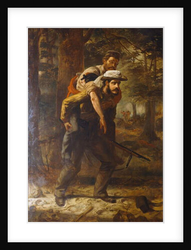 Ross Lewis Mangles saving a wounded soldier of the 37th Regiment during the Indian Mutiny of 1857, 1859-62 by Chevalier Louis-William Desanges