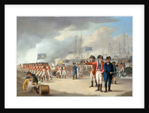 Landing of British troops under Sir Ralph Abercromby on the island of Texel, Holland, 27th August 1799, c.1799 by Robert (attr. to) Dodd