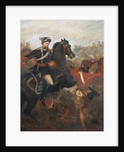 Lieutenant Frederick Robertson Aikman earning the Victoria Cross at Lucknow during the Indian Mutiny on 1st March 1858, c.1860 by Chevalier Louis-William Desanges