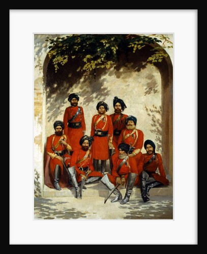 Indian Army Officers and Non-Commissioned Officers, 2nd Regiment of Cavalry, Punjab Frontier Force, c.1863 by Gordon Hayward