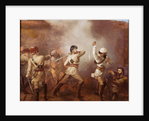 Captain Charles John Stanley Gough during the Indian Mutiny at Khurkowhah on 15th August 1857, c.1860 by Chevalier Louis-William Desanges