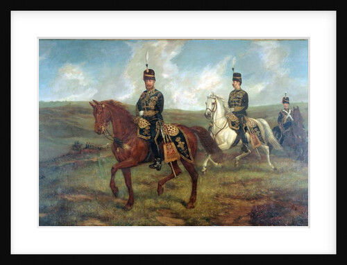 The Prince of Wales with Lieutenant Colonel Valentine Baker reviewing the 10th Hussars, Aldershot, 8th September 1871, c.1871 by Francis Grant