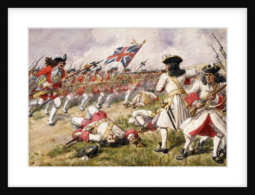 The Battle of Ramillies, The 16th Foot charging the French Infantry, 1900 by Richard Simkin