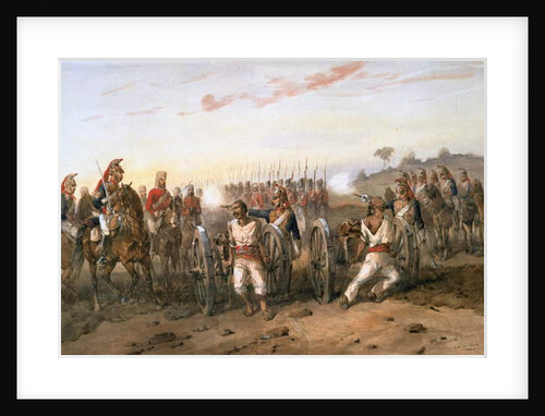 Mutineers about to be blown from guns by the Bengal Horse Artillery, c.1858 by Orlando Norie