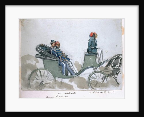Un contraste: General La Marmora and Omar Pasha, a drive in the Crimea, from an album of paintings and sketches known as 'Cadogan's Crimea', 1854-56 by George Cadogan