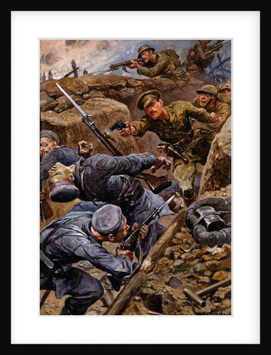 Captain Reginald James Young winning the Military Cross at the Battle of the Somme, 1916 by Stanley L. Wood