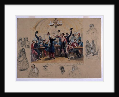Scene in the Cafe du Commerce Valetta, 'Mourir pour la patrie', Malta, 1854 by Henry John Wilkinson