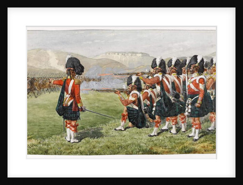 The 93rd Sutherland Highlanders at the Battle of Balaclava 25 October 1854: The Thin Red Line, 1854 by Richard Simkin