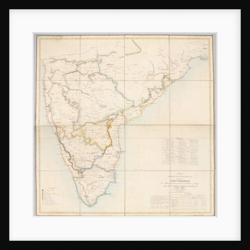 Map exhibiting the present partition of the country dependent on Fort St. George into military divisions with several stations of troops, 1843 by English School