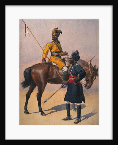Soldiers of the 1st Duke of York's Own Lancers Hindustani Musalman and 3rd Skinner's Horse, Musalman Rajput by Alfred Crowdy Lovett