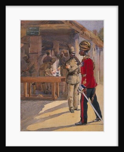 Soldiers of the 2nd Queen's Own Sappers and Miners outside 'The Workshop' Havildar, Subedar by Alfred Crowdy Lovett