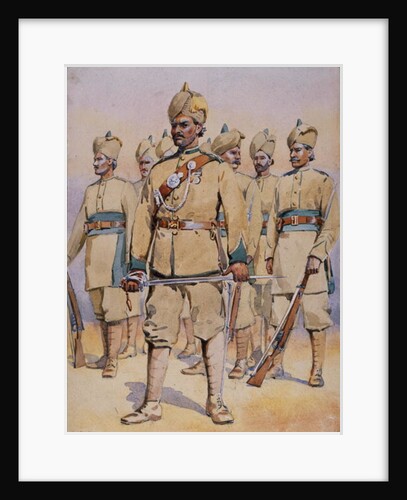 Soldiers of the 33rd Punjabis, Subadar, Punjabi Musalmans by Alfred Crowdy Lovett