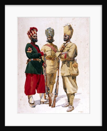 Soldiers of the 43rd Erinpura Regiment, the 44th Merwara Infantry and the 108th Infantry by Alfred Crowdy Lovett