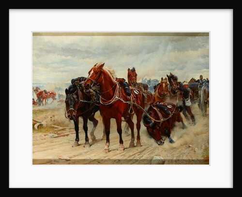 Patient Heroes, a Royal Horse Artillery Gun Team in action, 1882 circa by Lady Butler