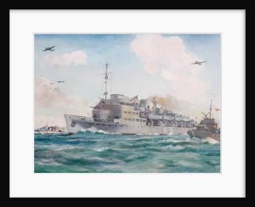 HMS Prins Albert en route to Dieppe carrying No 4 Commando, 19 August 1942 by Brian Joseph Mullen