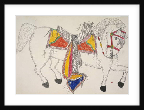 White horse with accoutrements by Frederick Gokliz