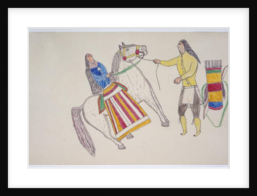 Man greets woman on horse by Frederick Gokliz