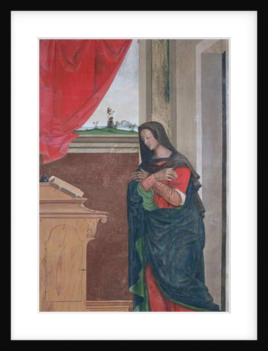 Virgin Annunciate, annunciation panel originally forming one of the outside shutters of the organ in San Bartolomeo, Vicenza by Giovanni de' Vajenti Speranza