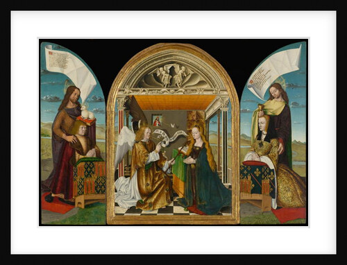 The Annunciation with Saints and Donors, called The Latour d'Auvergne Triptych, c.1497 by Master of the Latour d'Auvergne Triptych