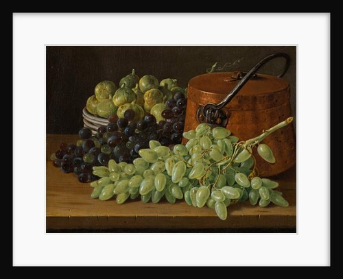 Still Life with Grapes, Figs, and a Copper Kettle, c.1770 by Luis Egidio Melendez