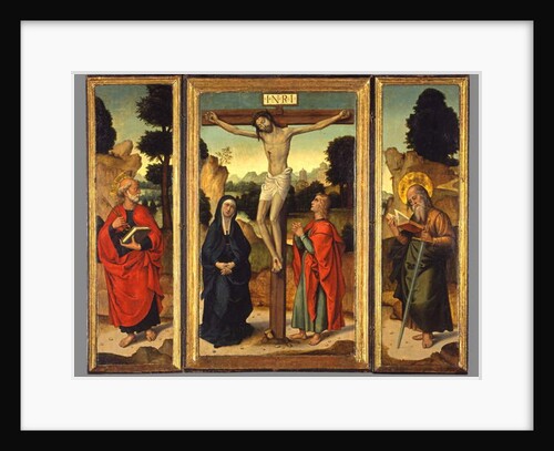 Cruifixion with the Virgin and Saints John the Evangelist, Peter, and Paul, c.1520-1540 by Juan de Borgona