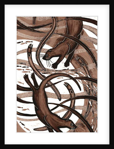 Otter with Eel, 2013 by Nat Morley