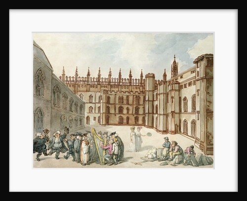 Quadrangle of King's College, Cambridge by Thomas Rowlandson