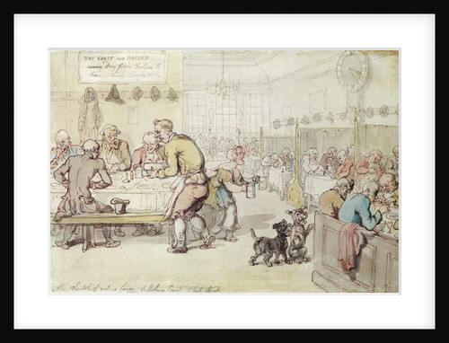 The Wheatshief Eating House, Salisbury Court, Fleet Street by Thomas Rowlandson