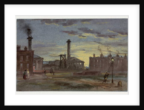 Gasworks at Sunset, c.1850 by Samuel Bough