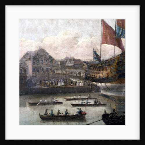 Launch at Deptford Dockyard, c.1750 by John the Elder Cleveley