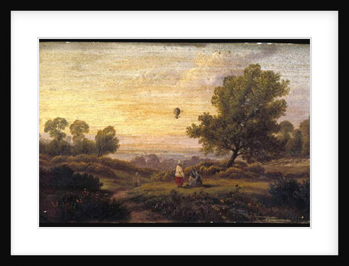 Balloon Over Woodland, c.1840 by B. Cook