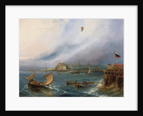 The First Balloon Crossing of the English Channel, 7th January 1785, c.1840 by E.W. Cocks