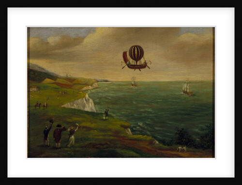 The First Balloon Crossing of the English Channel, 7th January 1785, c.1785 by French School
