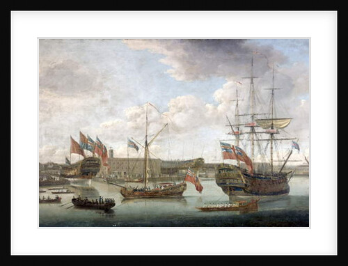 Launch at Deptford Dockyard, c.1750 by John the Elder Cleveley