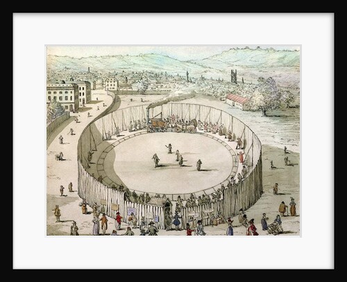 Richard Trevithick's Railroad, Euston Square in 1809 by Thomas Rowlandson