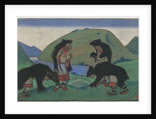 Elders in Bearskins, décor and costume design for Stravinsky's ballet 'Le Sacre du Printemps', 1944 by Nicholas Roerich