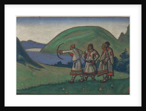 Youths, décor and costume design for Stravinsky's ballet 'Le Sacre du Printemps', 1944 by Nicholas Roerich