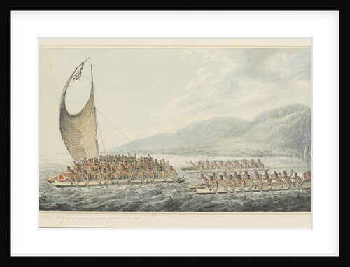 35: Tereoboo, King of Owyhee, bringing presents to Captain Cook by John Webber