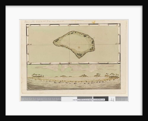 Page 25b/a Map and profile of Palmerston Island, 1768-75 by William Hodges
