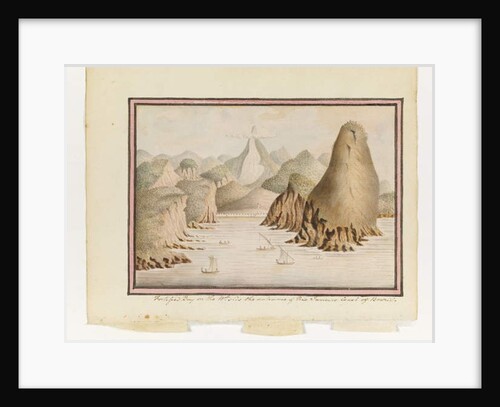 Opp. p. 38. 'Fortified Bay on the Wt side the entrance of Rio Janeiro Coast of Brazil', c.1802 by William Bradley