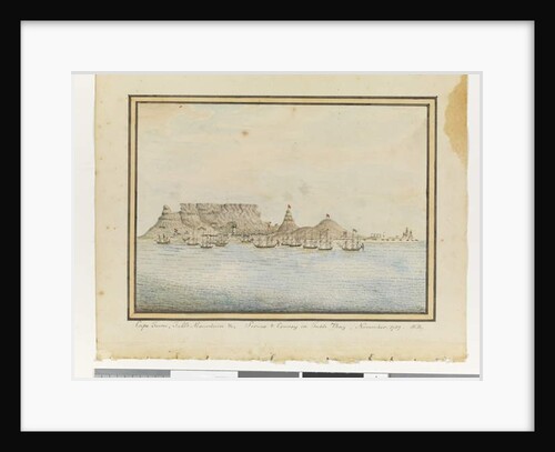 Opp. p. 46. Cape Town, Table Mountain &c; Sirius & Convoy in Table Bay, November. 1787, c.1802 by William Bradley