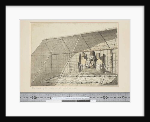 F.18 The Inside of the House, in the Morai, in Atooi, c.1773-84 by John Webber