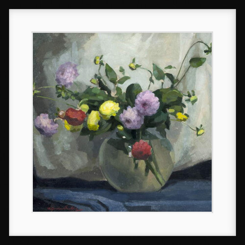 Still Life, Pompom Dahlias by Harry Gordon Shields