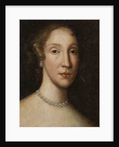 Head of a lady with a pearl necklace by School Scottish