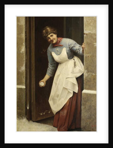 Woman with a snowball by W. F.