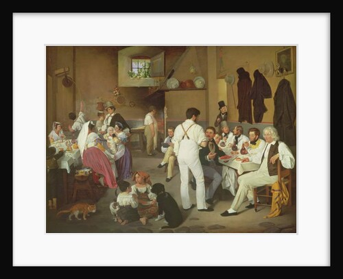 Danish artists at the Osteria la Gonsola, Rome, 1837 by Ditlev Conrad Blunck